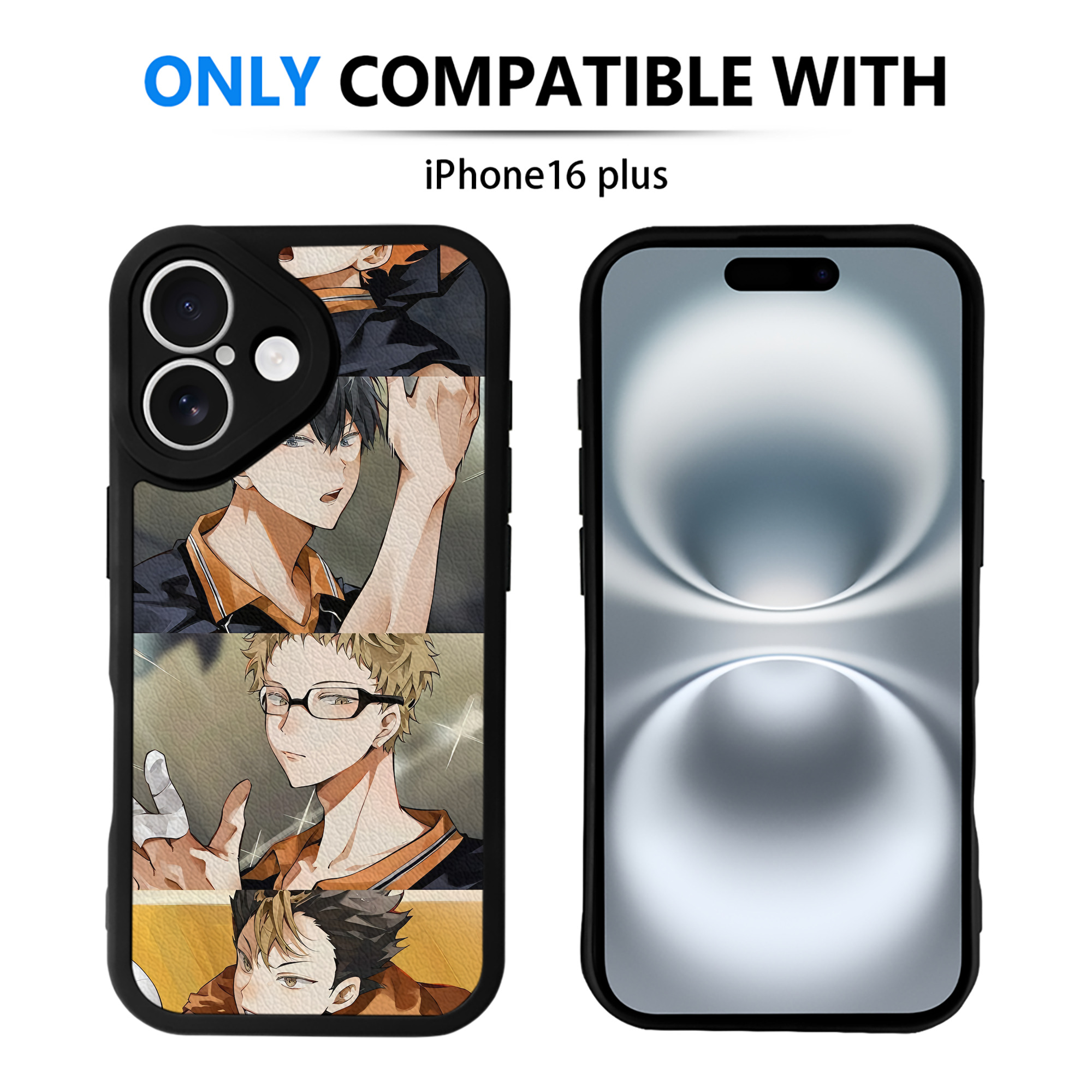 （画像用） ハイキュー!! Haikyu!! 【iPhone 16シリーズ対応】シリコンスマホケース（レザー調） 材質：シリコン